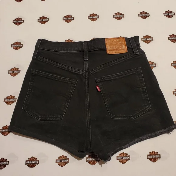 Levi's Shorts Black Denim Levis Premium High Waisted 26 Shorts